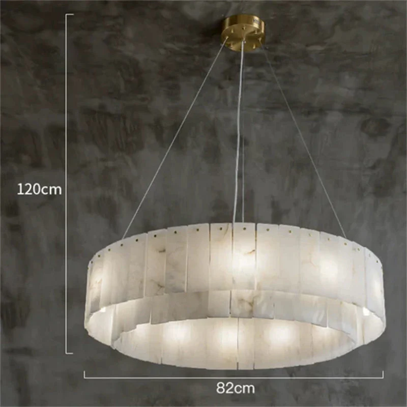 Mancy Alabaster 2-Tier Round Chandelier - Image 5