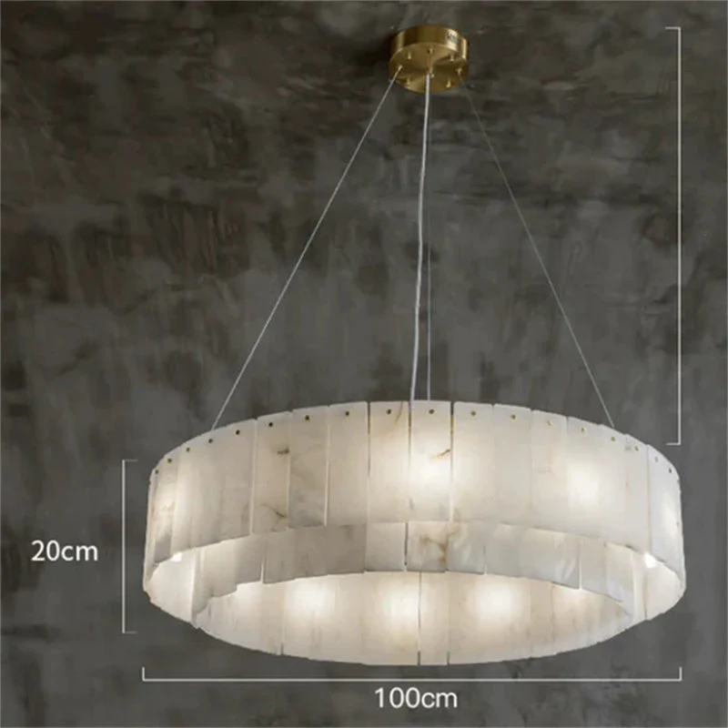 Mancy Alabaster 2-Tier Round Chandelier - Image 8