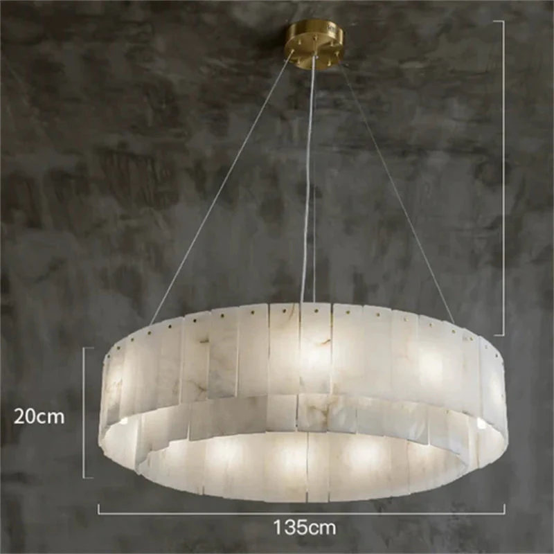Mancy Alabaster 2-Tier Round Chandelier - Image 9
