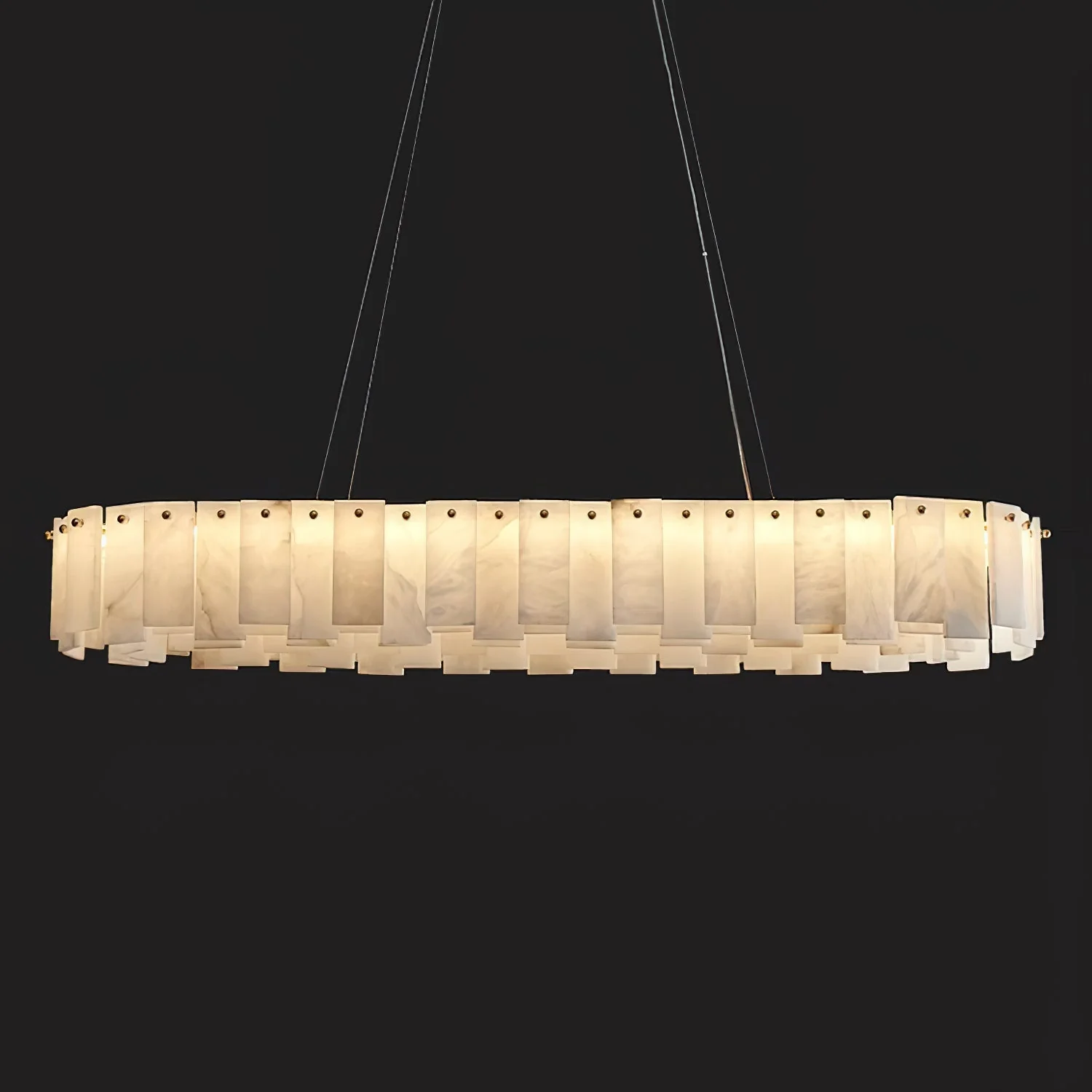 Mancy Alabaster Round Chandelier Lighting Fixture - Image 20