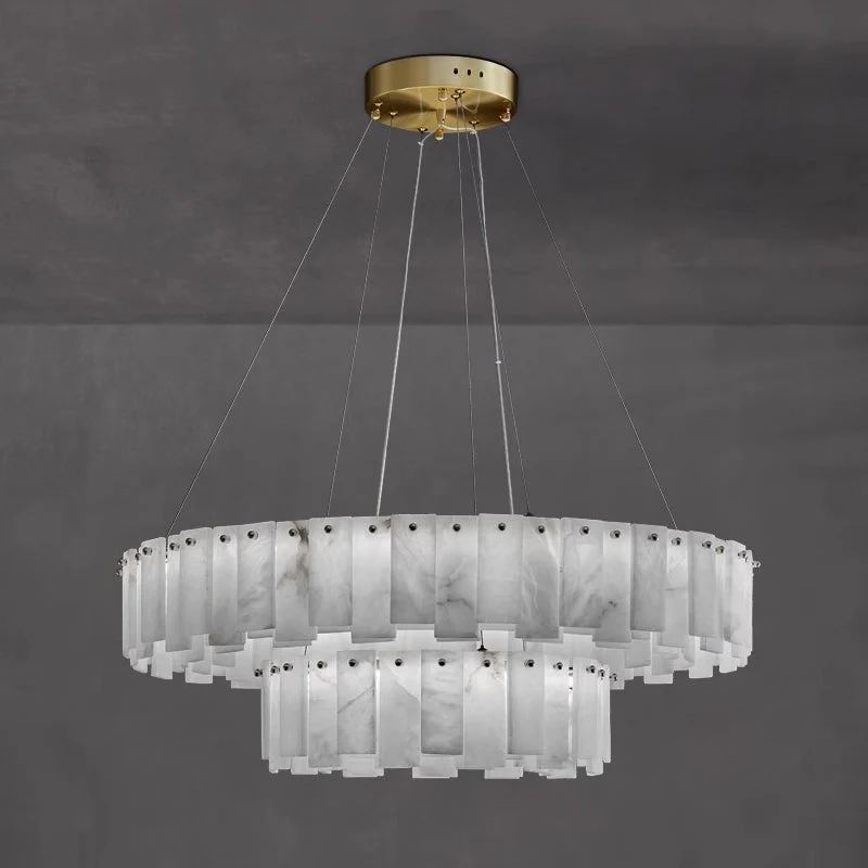Mancy Alabaster Round Chandelier Lighting Fixture - Image 21