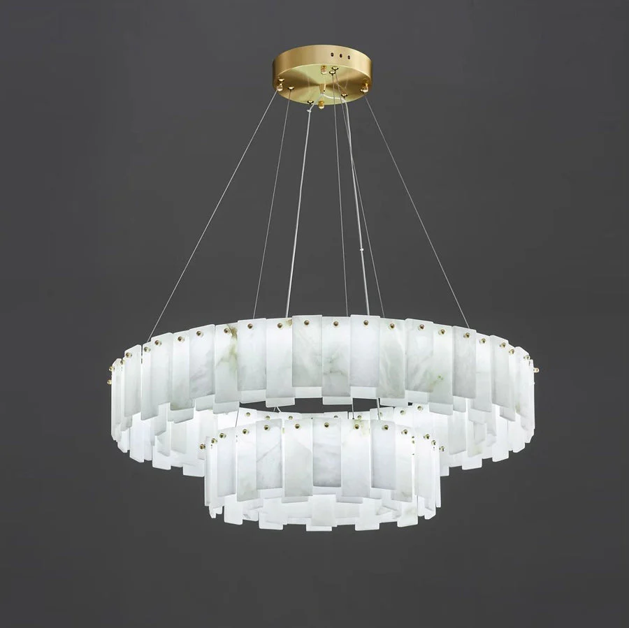Mancy Alabaster Round Chandelier Lighting Fixture - Image 23