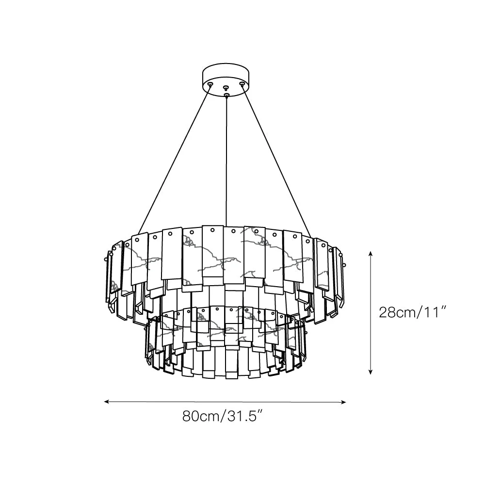 Mancy Alabaster Round Chandelier Lighting Fixture - Image 3