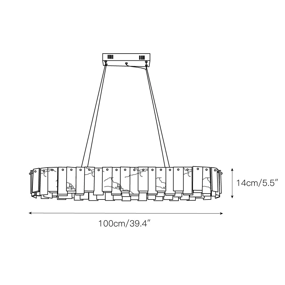 Mancy Alabaster Round Chandelier Lighting Fixture - Image 4