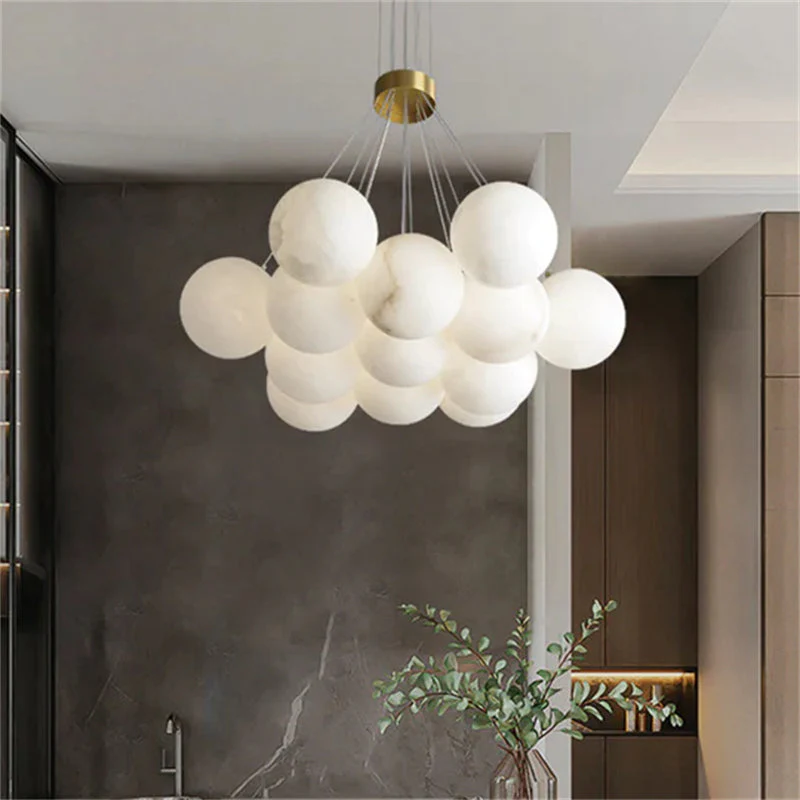 Mancy Modern Creative Alabaster Ball Chandelier - Image 3