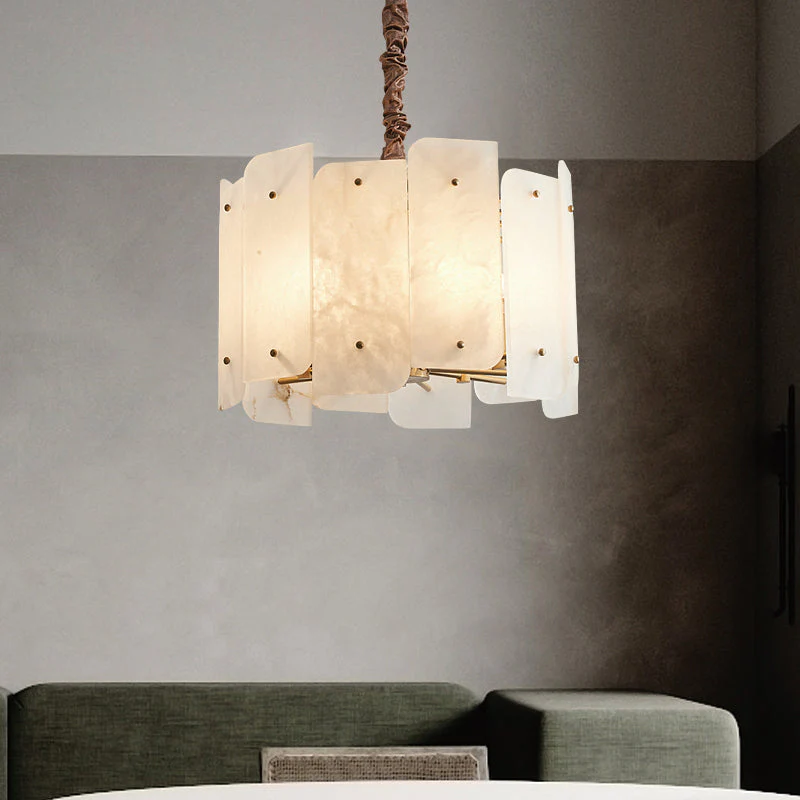 Alabaster Lorry Round Chandelier 20" 31" - Image 12