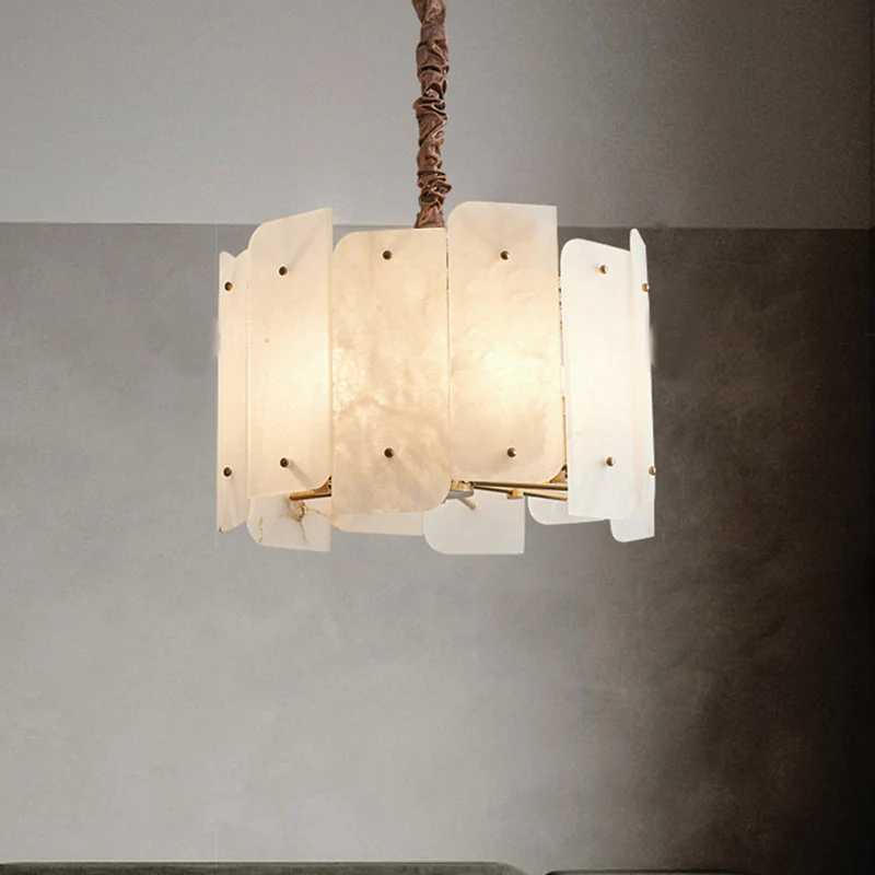 Alabaster Lorry Round Chandelier 20" 31" - Image 13