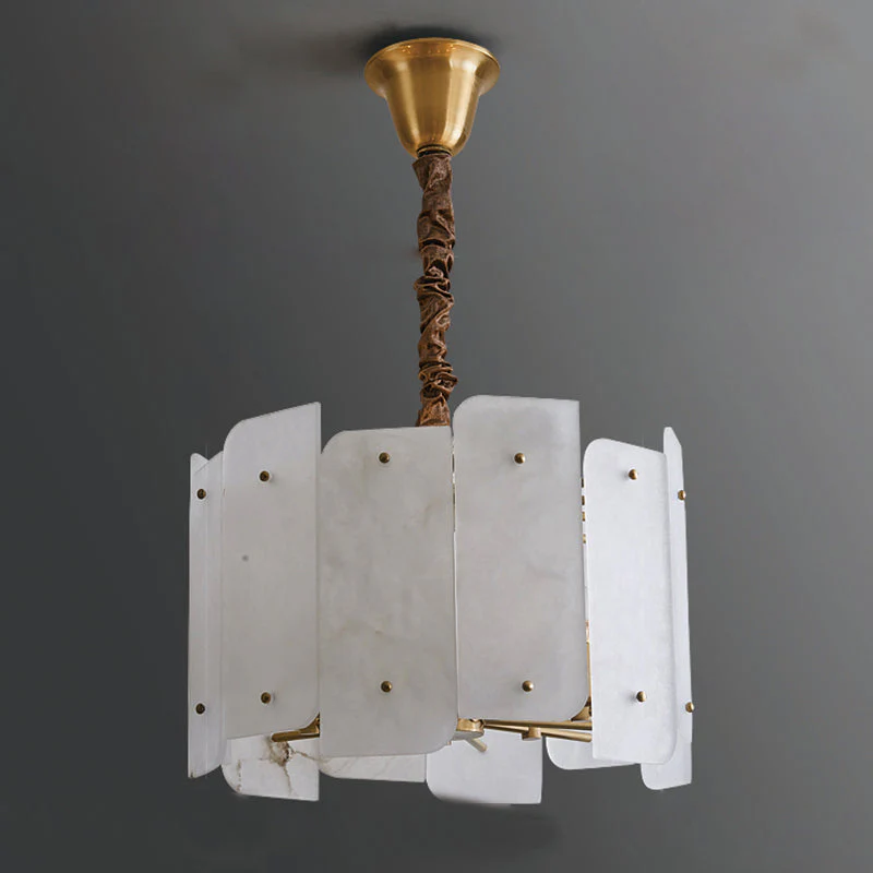 Alabaster Lorry Round Chandelier 20" 31" - Image 3