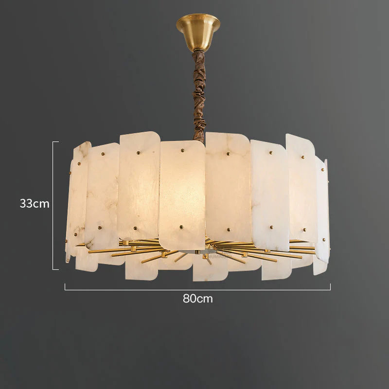 Alabaster Lorry Round Chandelier 20" 31" - Image 4