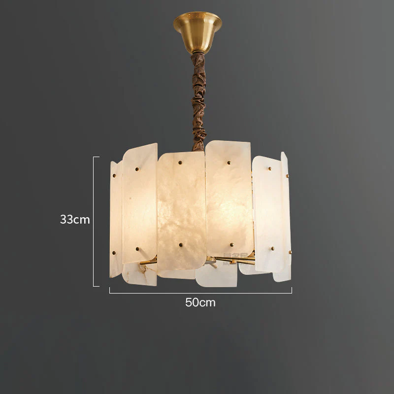 Alabaster Lorry Round Chandelier 20" 31" - Image 5
