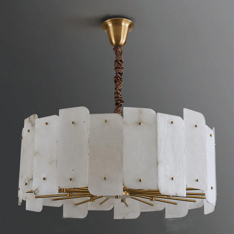 Alabaster Lorry Round Chandelier 20" 31" - Image 6