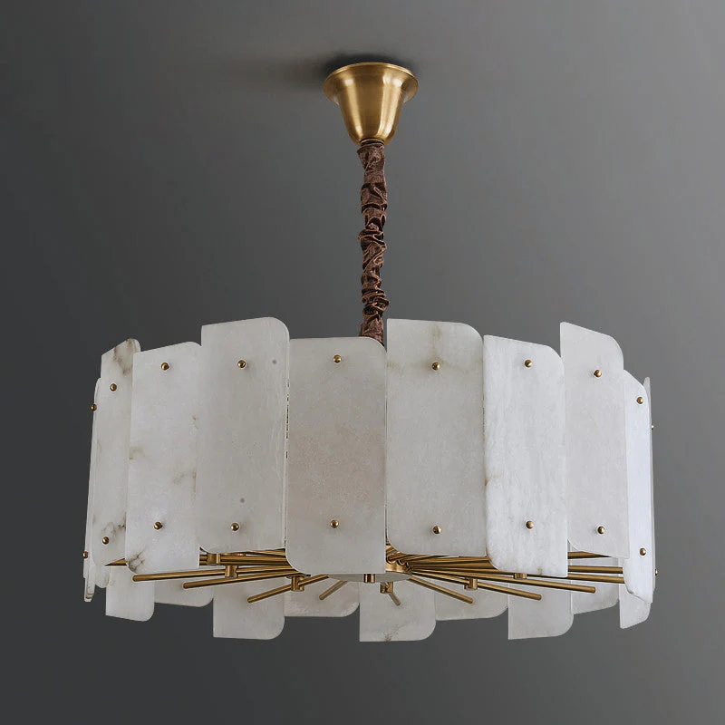 Alabaster Lorry Round Chandelier 20" 31" - Image 7