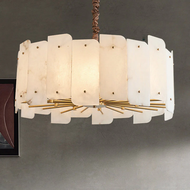 Alabaster Lorry Round Chandelier 20" 31" - Image 9