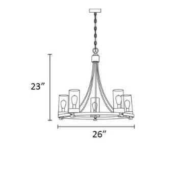 Matte Black/ Chrome Farmhouse Chandeliers 5-Light Wagon Wheel North American Traditional Patio Ceiling Lights - Image 7