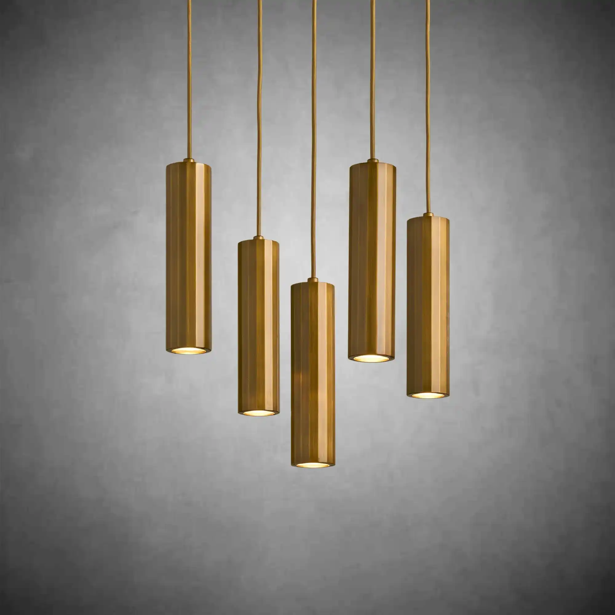 Matthie Brass Finish Steel & Glass Chandelier with Dimmable LEDs - Image 2