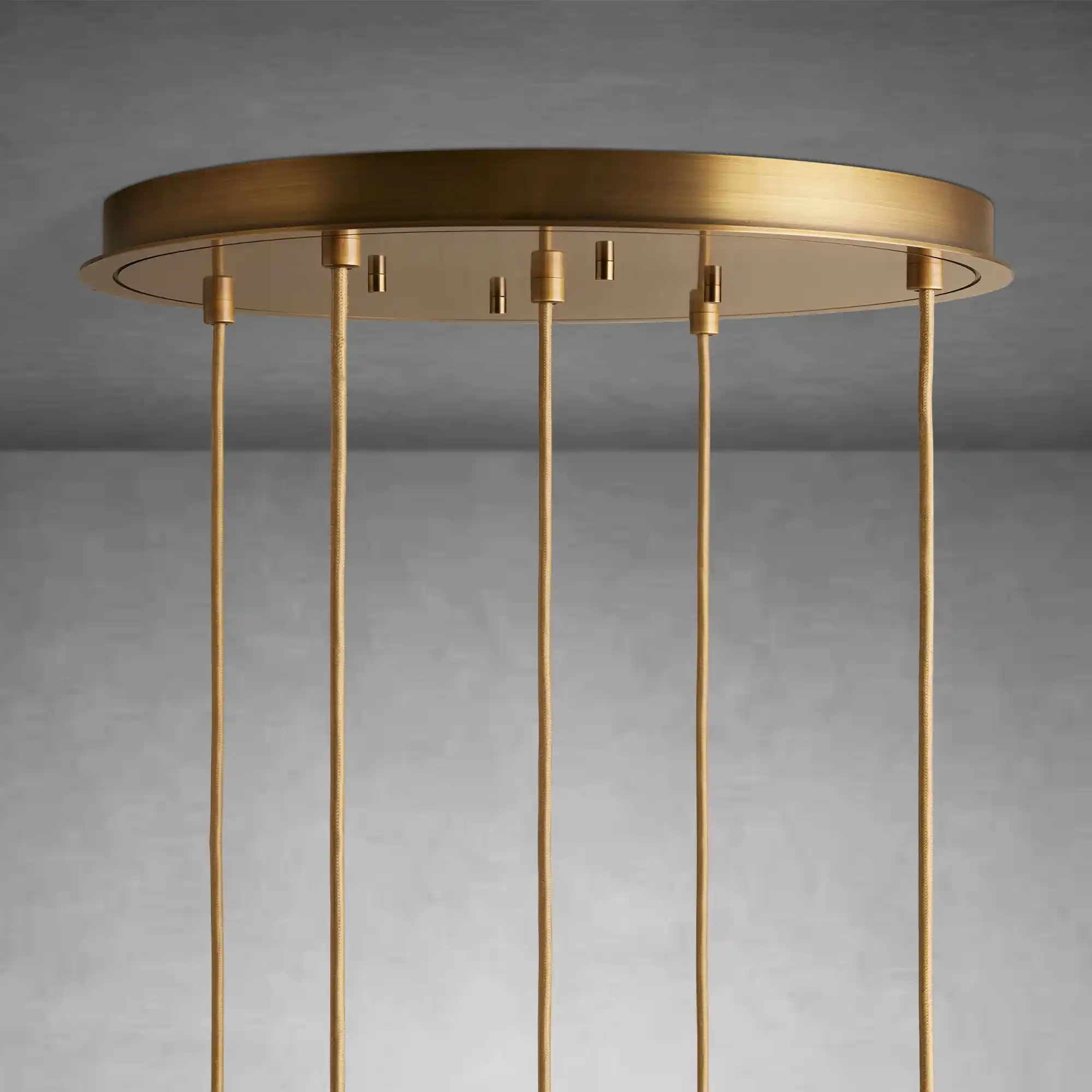 Matthie Brass Finish Steel & Glass Chandelier with Dimmable LEDs - Image 6