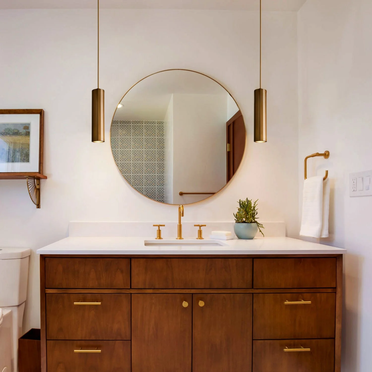 Matthie Pendant – Elegant Brass Finish Pendant Light - Image 2