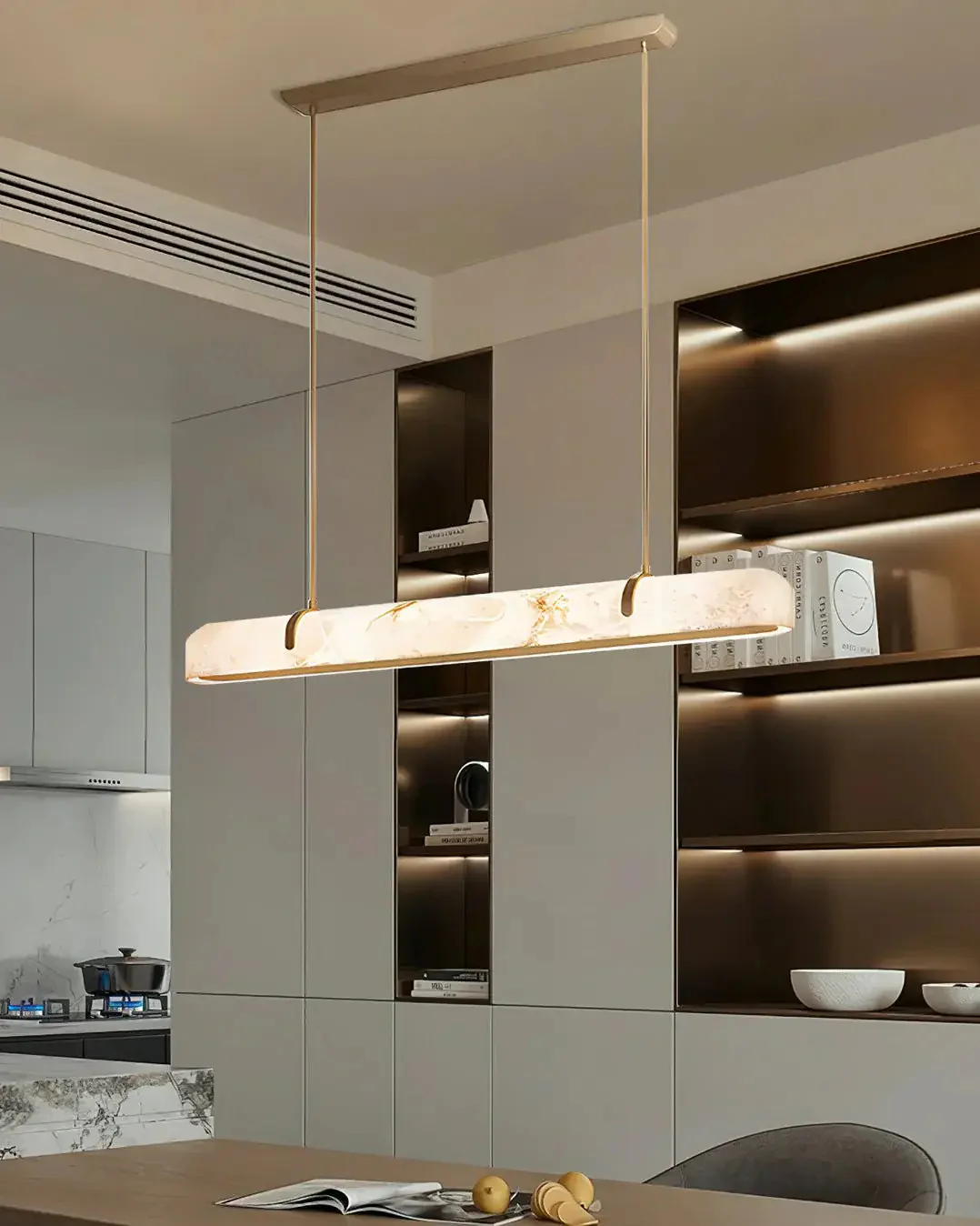 Merlin Lamps Linear Alabaster Chandelier - Image 9