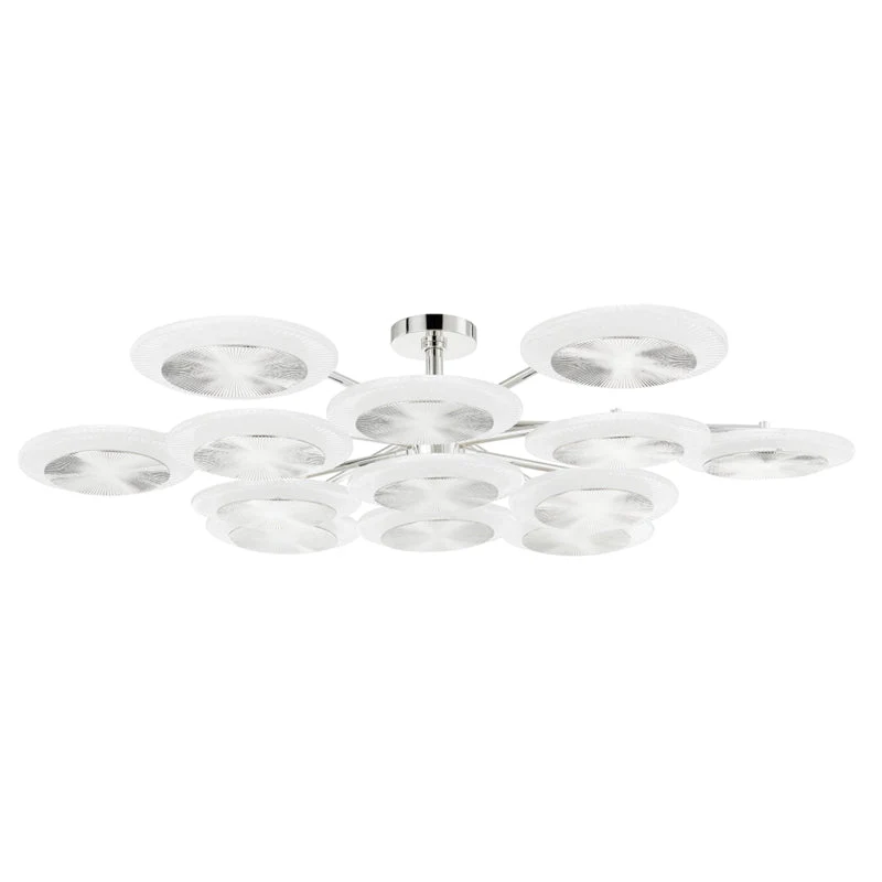 Merlin Lamps Ovo Ice Glass Round Chandelier 56.75" - Image 2