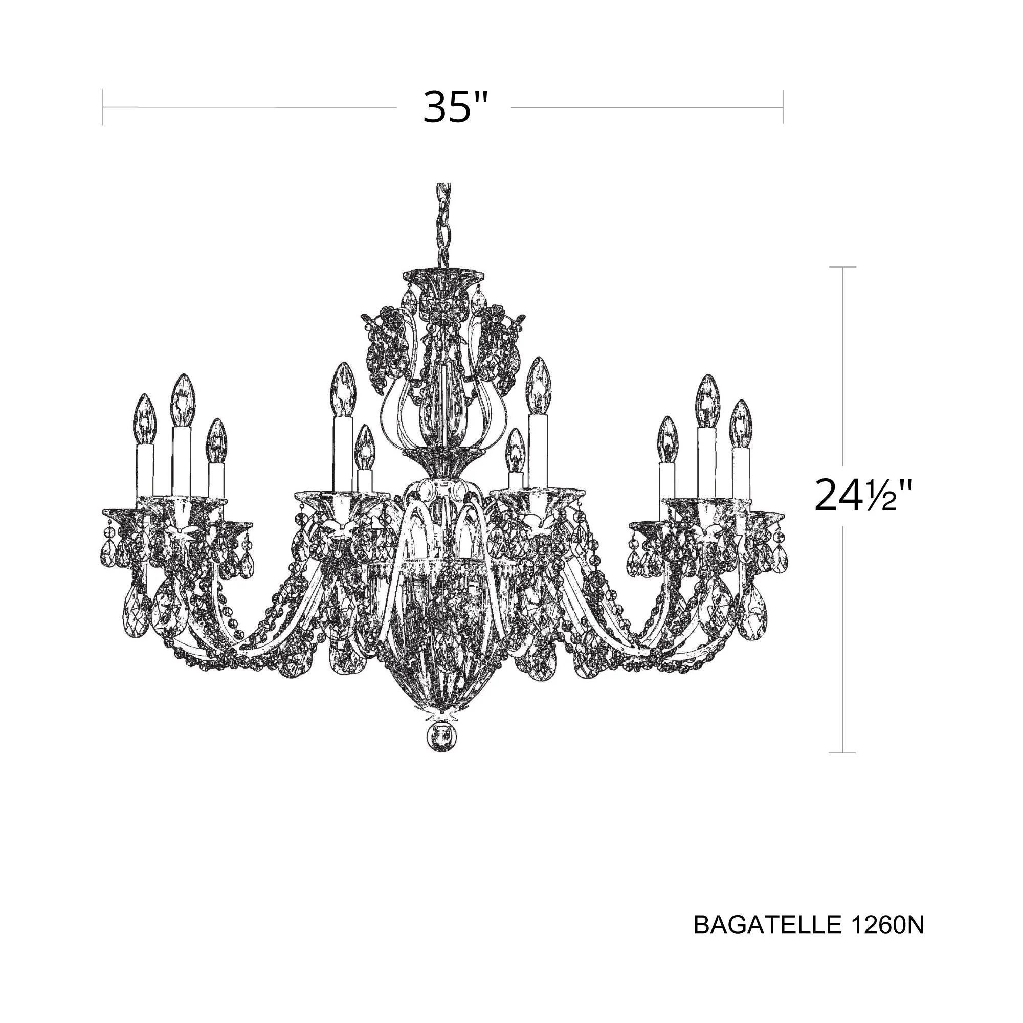 Bagate 13-Light Chandelier - Image 3