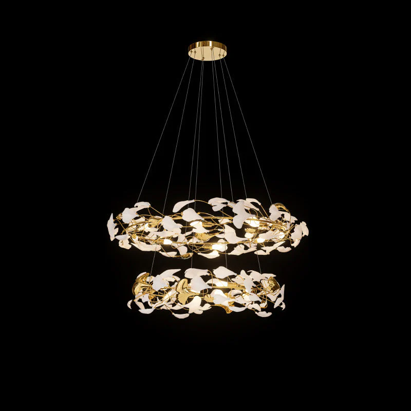 Merlin Circular Tiered Gingko Chandelier - Image 10