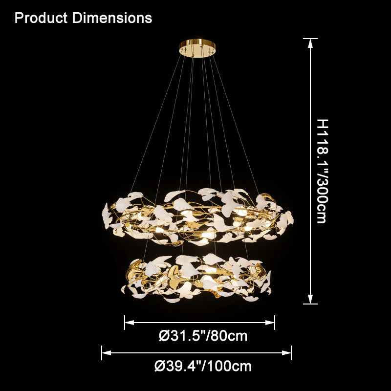 Merlin Circular Tiered Gingko Chandelier - Image 11