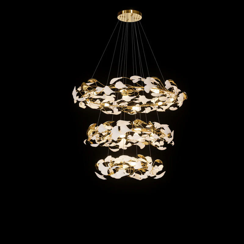 Merlin Circular Tiered Gingko Chandelier - Image 12