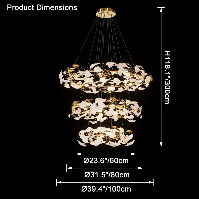 Merlin Circular Tiered Gingko Chandelier - Image 13