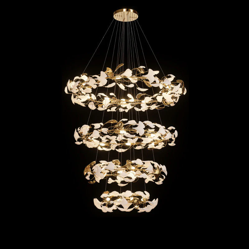 Merlin Circular Tiered Gingko Chandelier - Image 14
