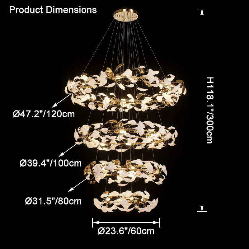 Merlin Circular Tiered Gingko Chandelier - Image 15