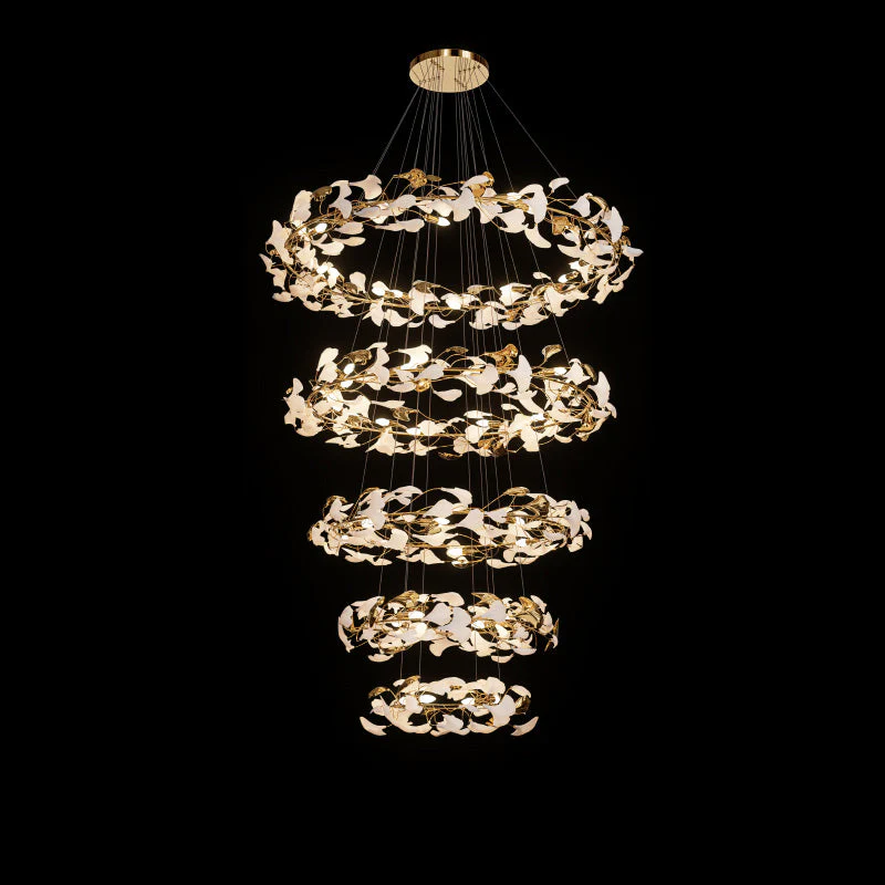 Merlin Circular Tiered Gingko Chandelier - Image 16