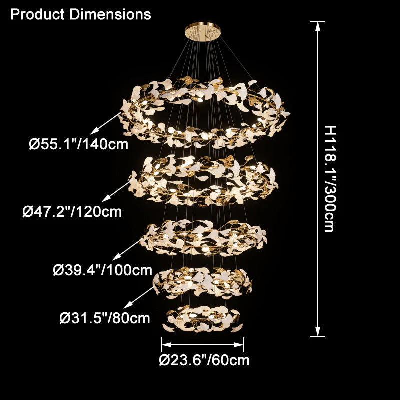 Merlin Circular Tiered Gingko Chandelier - Image 17