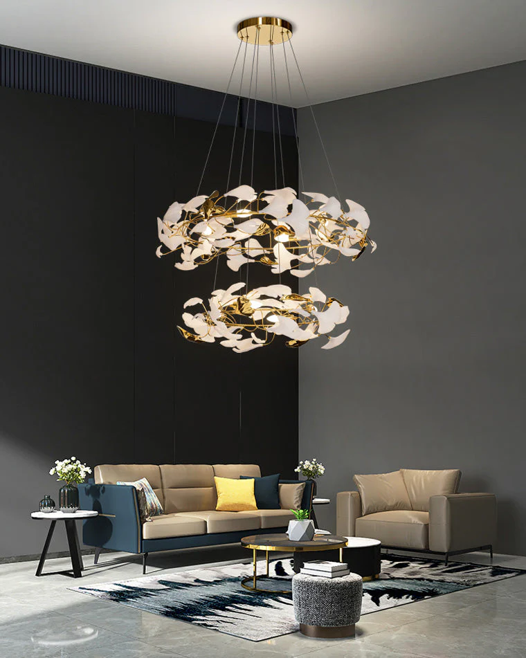 Merlin Circular Tiered Gingko Chandelier - Image 5