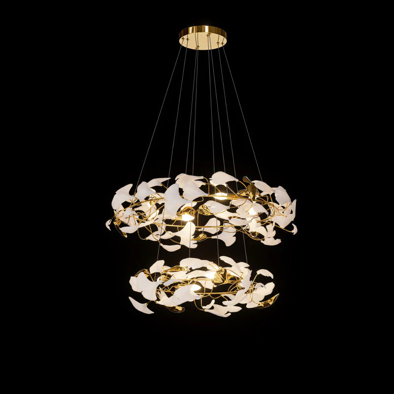 Merlin Circular Tiered Gingko Chandelier - Image 8