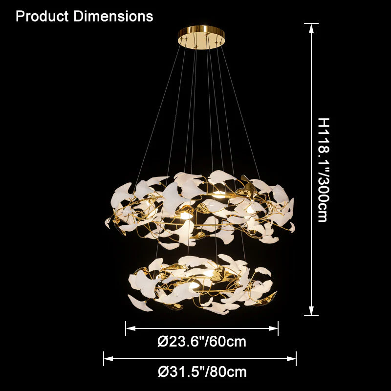 Merlin Circular Tiered Gingko Chandelier - Image 9