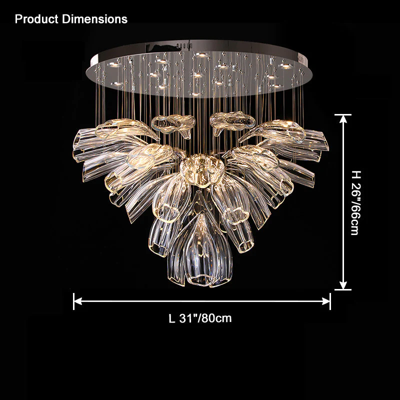Merlin Flower Glass Foyer Chandelier - Image 7