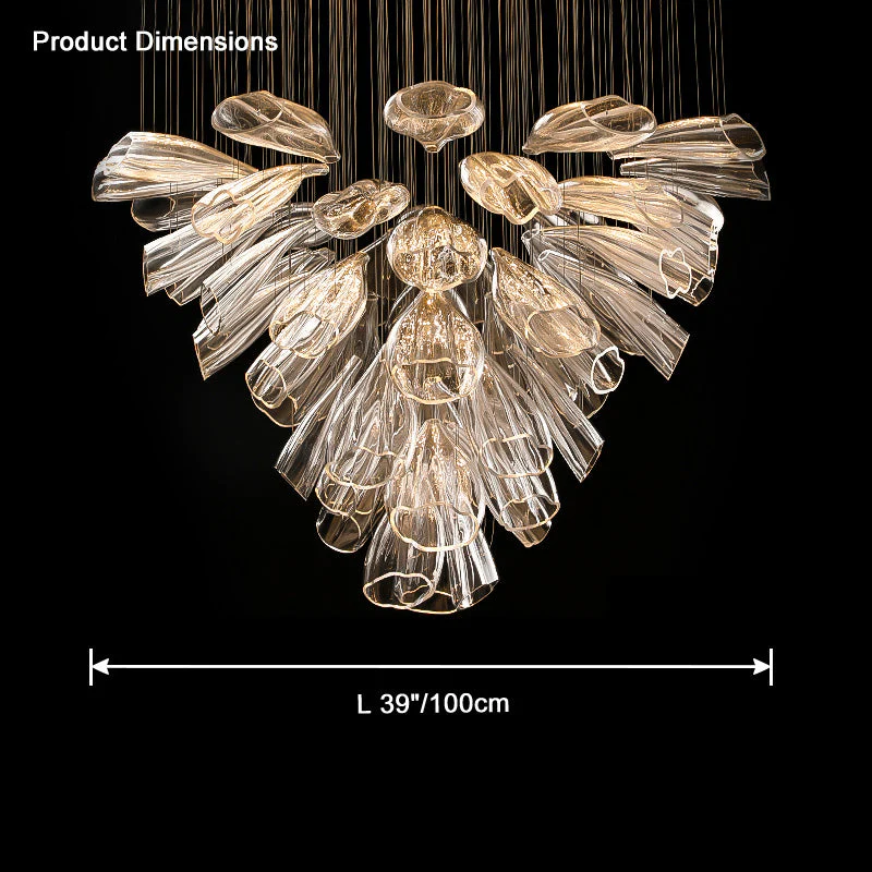Merlin Flower Glass Foyer Chandelier - Image 9