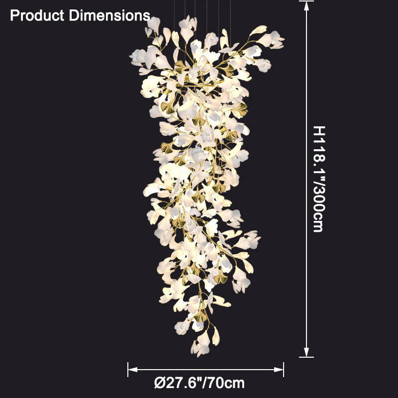 Merlin Gingko Long Staircase Chandelier - Image 12