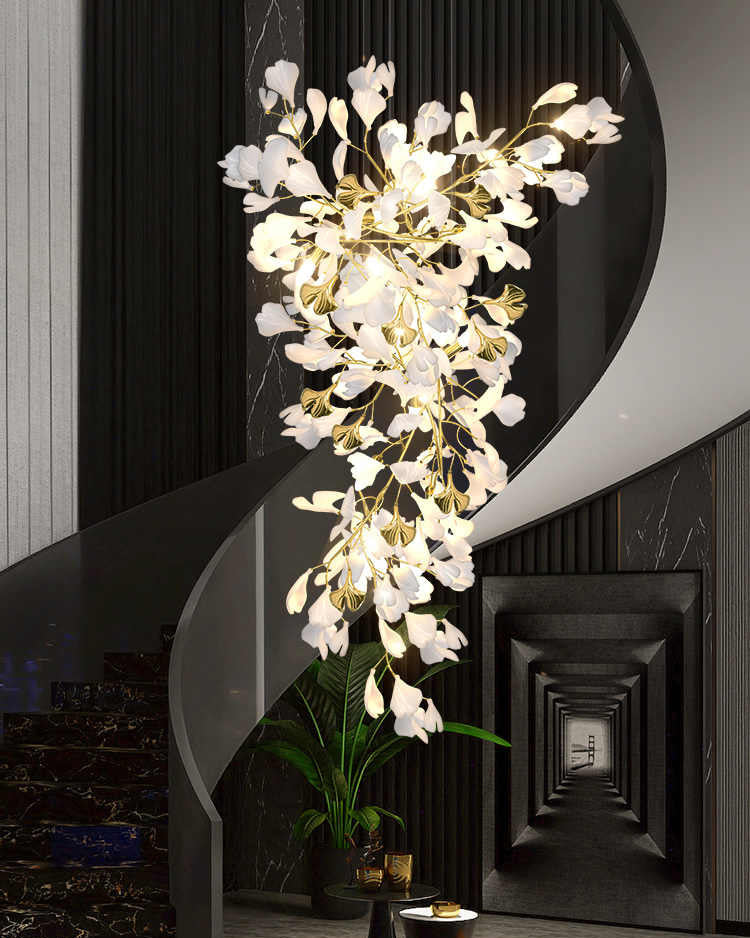 Merlin Gingko Long Staircase Chandelier - Image 4