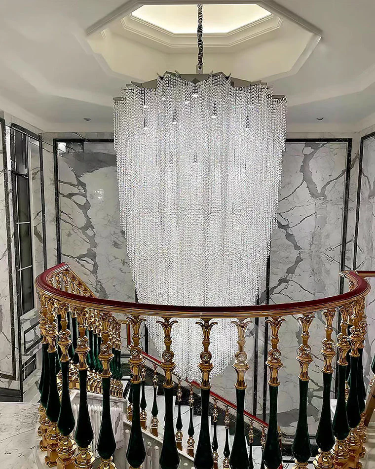 Merlin Cascading Crystal Foyer Chandelier - Image 13