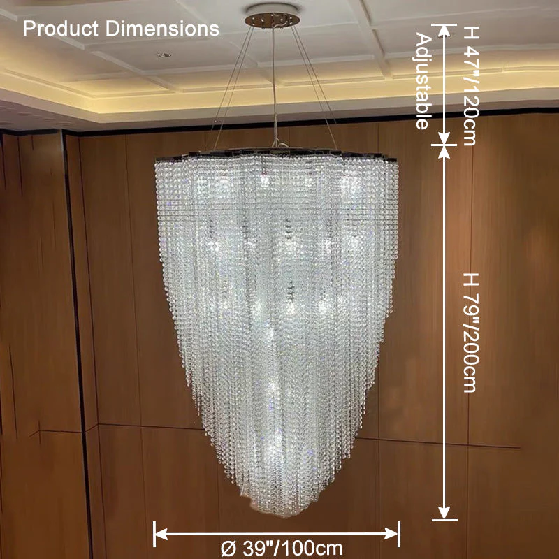 Merlin Cascading Crystal Foyer Chandelier - Image 25