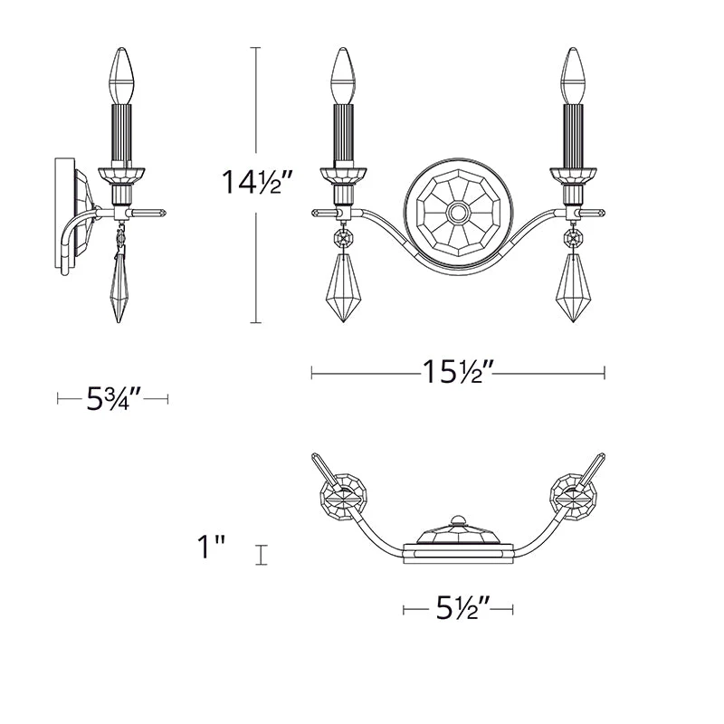 Merlinlamps S5602 Tempest 2-lt 16" Wall Sconce - Image 4