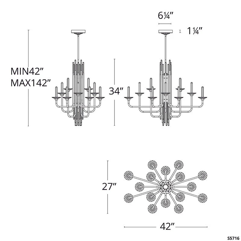 Merlinlamps S5716 Calliope 42" LED Chandelier - Image 4