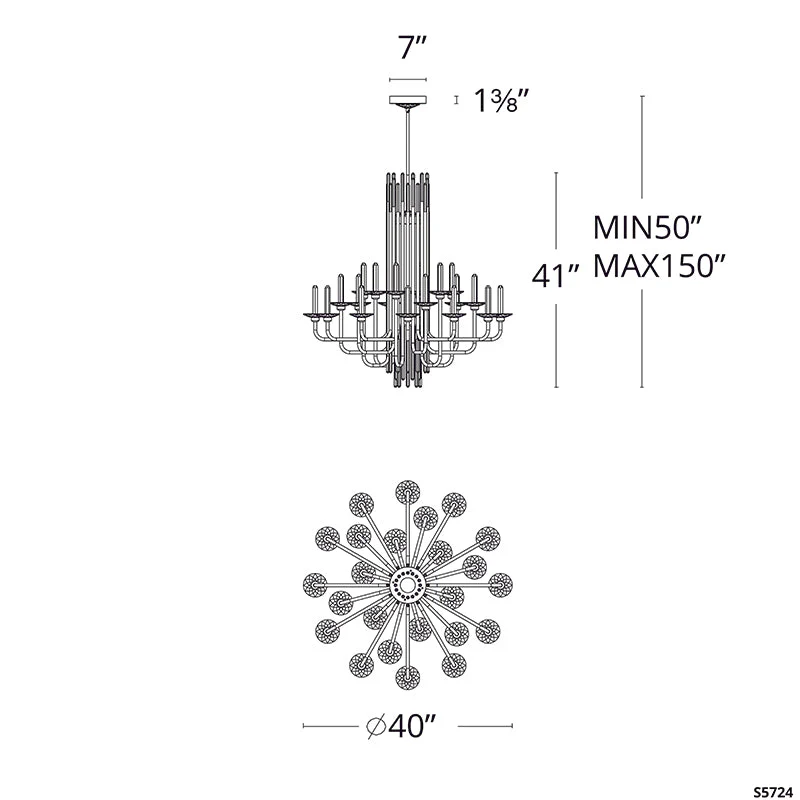 Merlinlamps S5724 Calliope 40" LED Chandelier - Image 4