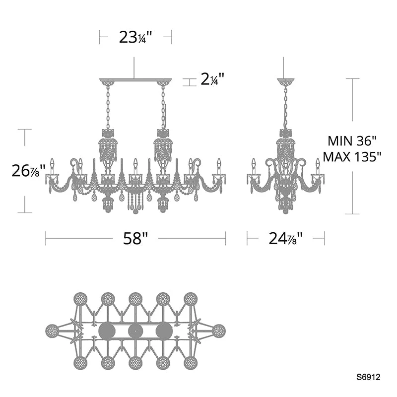 Merlinlamps S6912 Sterling Linear 12-lt 58" Chandelier - Image 4