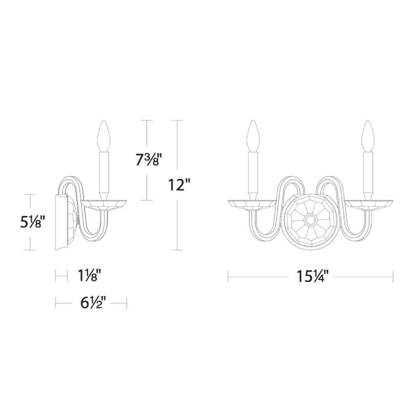 Merlinlamps S9215 Habsburg 2-lt 15" Wall Sconce - Image 3