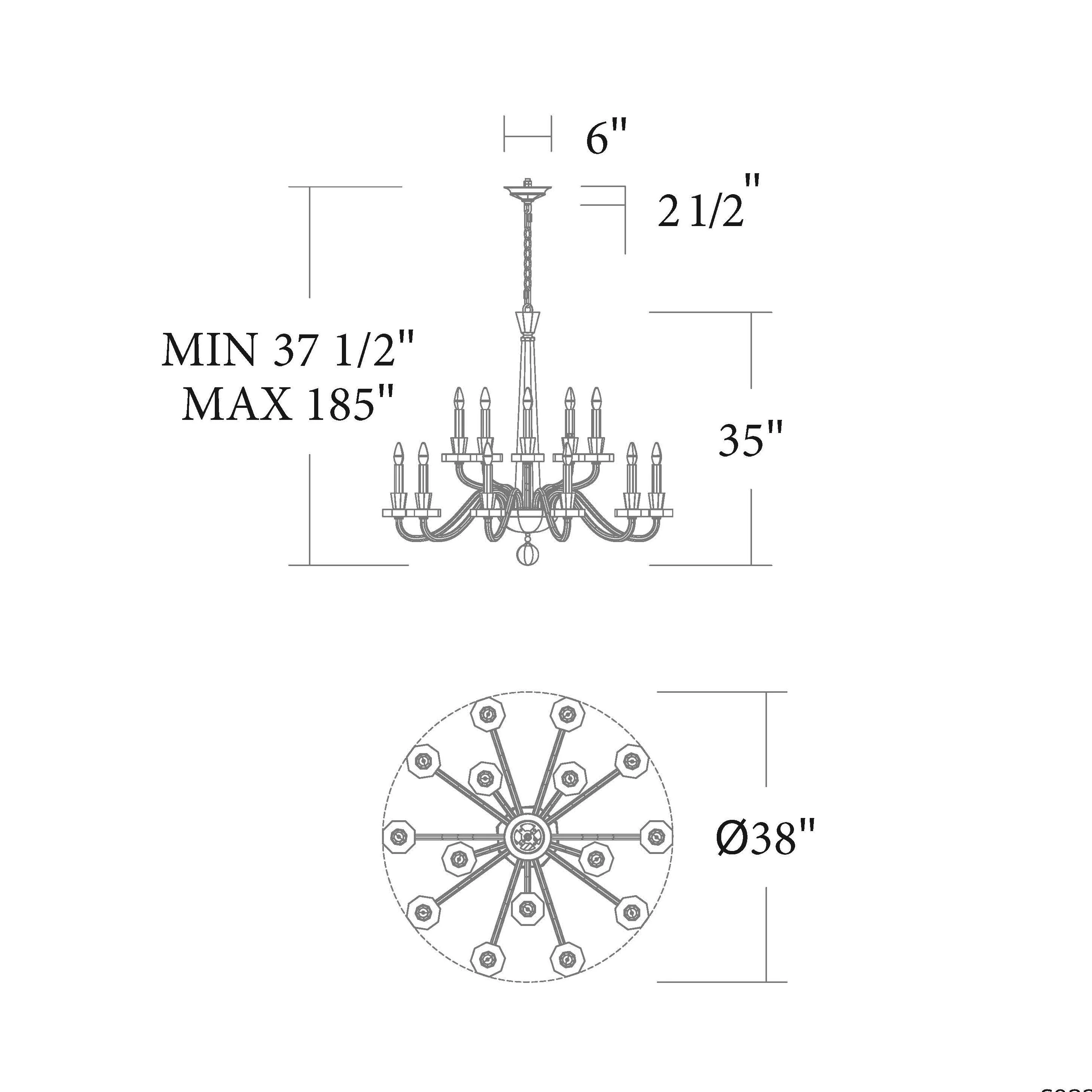 Merlinlamps S9338 Amadeus 15-lt 38" Chandelier - Image 4