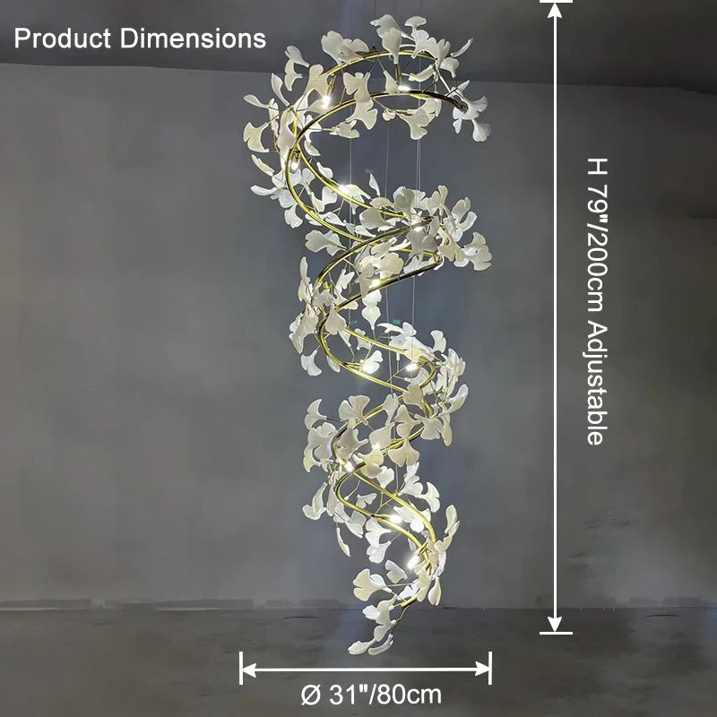 Merlin Gingko Spiral Chandelier - Image 20