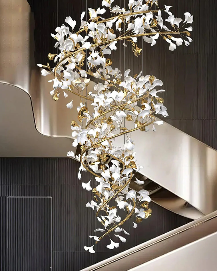 Merlin Gingko Spiral Chandelier - Image 4
