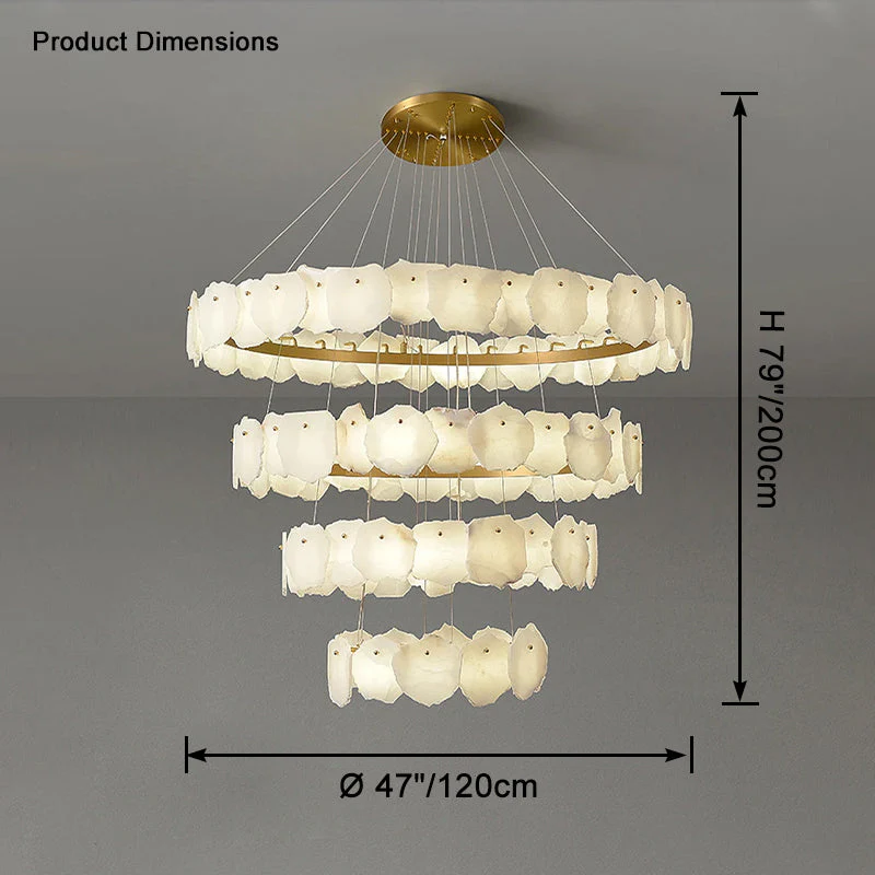 Merlin Tiered Circular Alabaster Chandelier - Image 12
